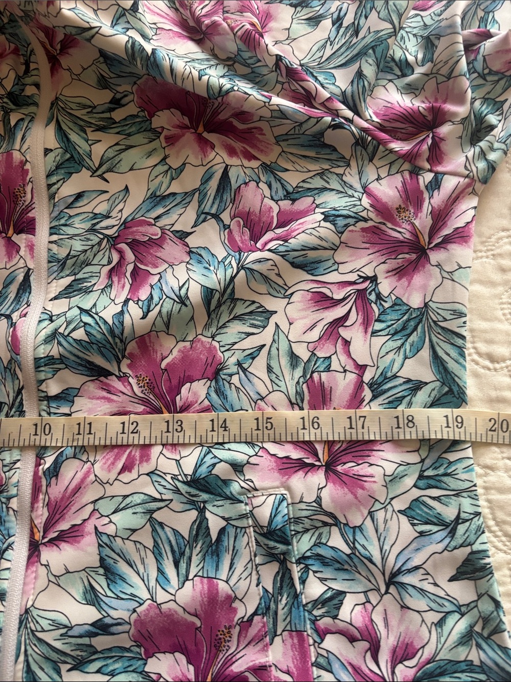 Tommy Bahama Active Floral Zip-Up Top and Ruffle Skirt Set - Pink & Teal Bloom - Picture 12 of 13